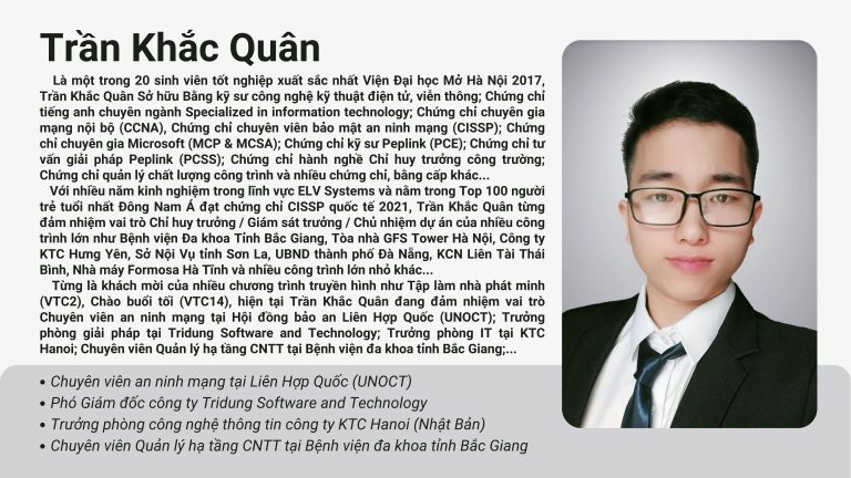 Trần Khắc Quân – Từ cậu bé mồ côi nghèo khó trở thành chuyên viên bảo mật an ninh mạng trẻ tài năng